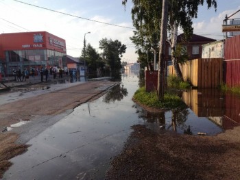 Центр города  полностью затоплен