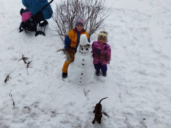 Апрельский снеговик.