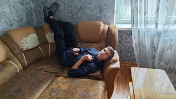 По дороге домой из домика. Остановились в гостинице.