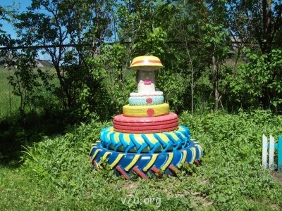 Вот такой человечек из покрышек